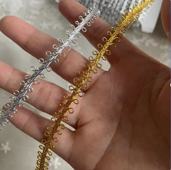 Lace Ribbon 10 Meters Gold Silver Braid Cosplay Costume Performance Stage Decoratiove DIY Sewing Apparel Edge Fabric