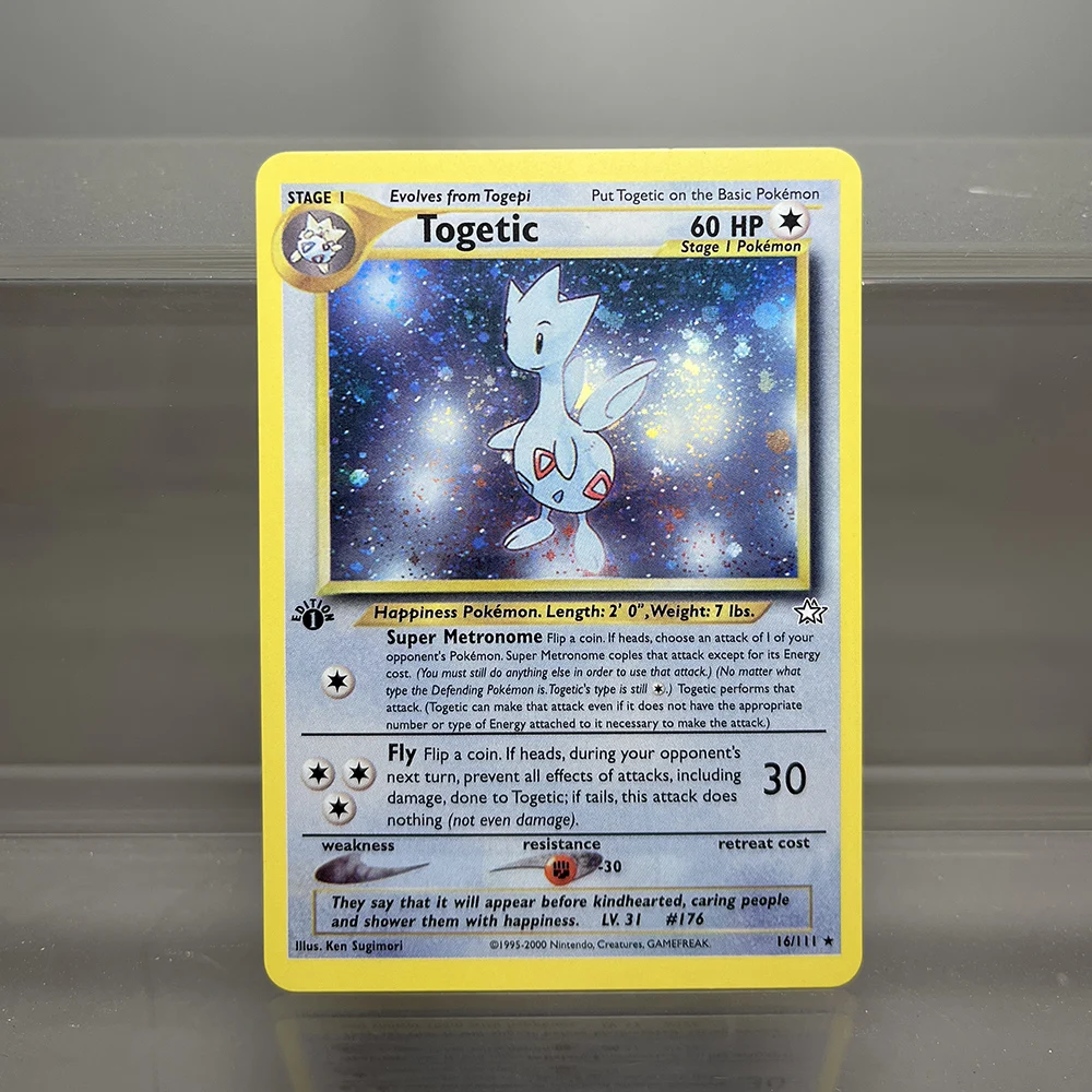 thumbnail image 1 of Pokémon Neo Genesis Series Flash Cards Feraligatr Giovanni's Gyarados Shining Collection Cards Kids Toys, 1 of 5