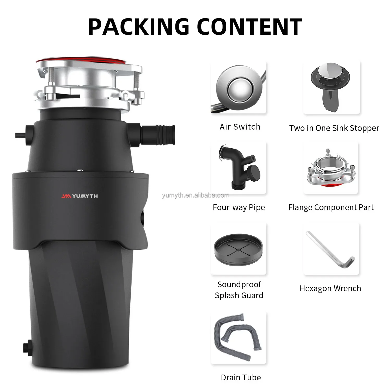Direct Wire Garbage Disposer For Kitchen Sinks With Power Cord 4