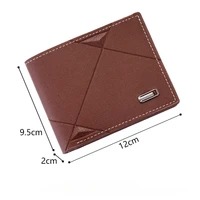 Men Short Bifold Faux Leather Masculina Billetera Credit ID Card Holder Wallet Billfold Purse Clutch Solid Hombre Business Slim 5