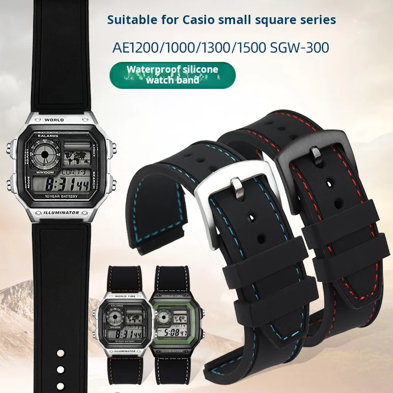 Casio A158w Adjust Band Silicone Watch Strap For Casio AE1200WH