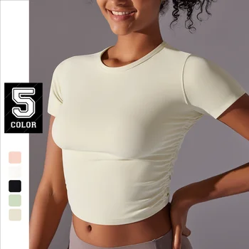 Camicie sportive da donna Top a maniche corte Tinta unita Allenamento Abbigliamento da yoga Canotta fitness Palestra Abbigliamento sportivo Abbigliamento sportivo T-shirt da corsa