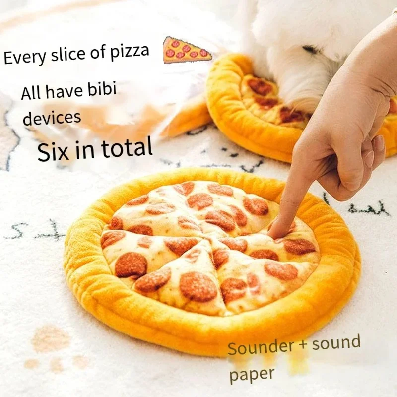 Plush Dog Toy Doughnut Pizza Shape Pet Squeaky Toys for Small Large Dogs Cleaning Teeth Puppy Chew Sound Toy Pet Supplies 3