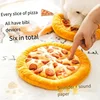 Plush Dog Toy Doughnut Pizza Shape Pet Squeaky Toys for Small Large Dogs Cleaning Teeth Puppy Chew Sound Toy Pet Supplies 3