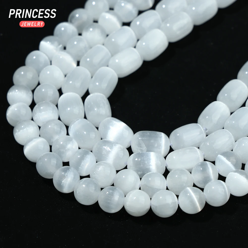 A++ Natural White Calcite Selenite 4 6 8 10mm Loose Gemstone Beads for Jewelry Making Bracelet Crystal Beads DIY Accessories 2