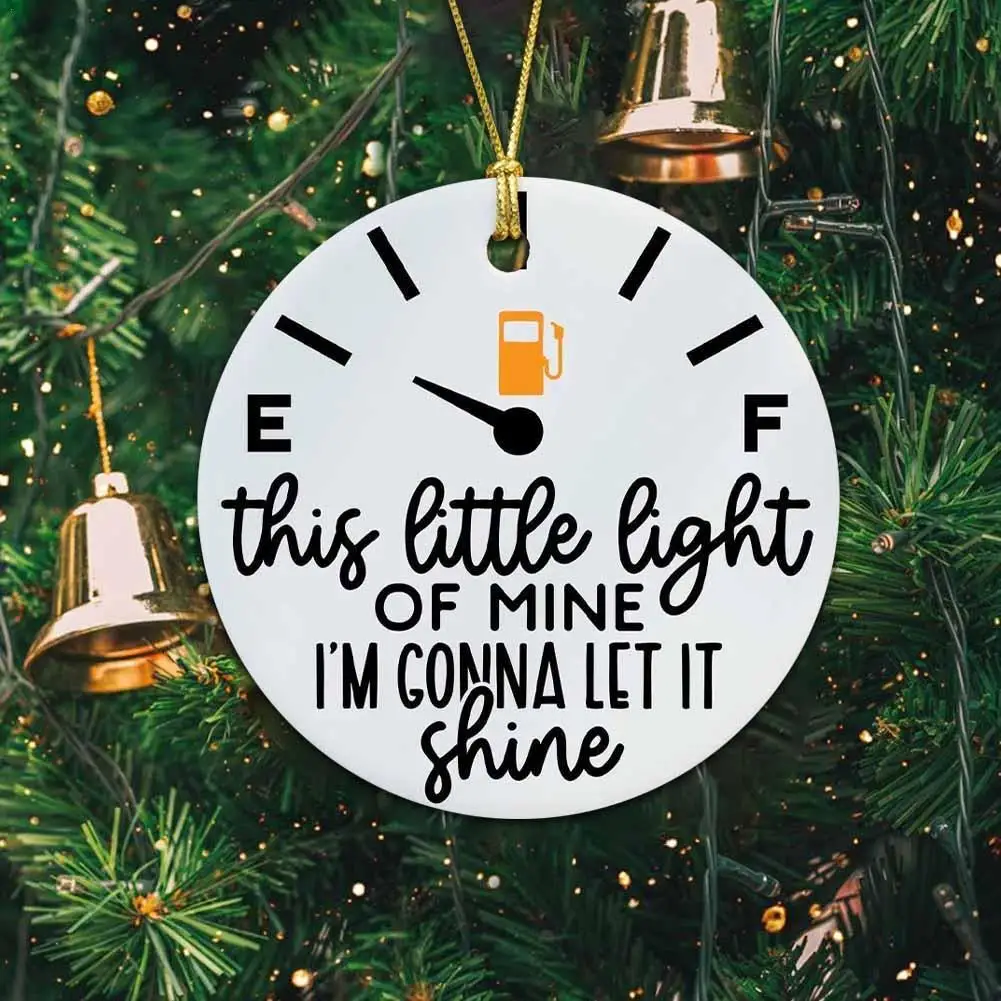 

Christmas Wooden Funny Printing Acrylic Oil Barrel Small Lamp Pendant Christmas Ornament Gift Decorations for Home 2024 New Year