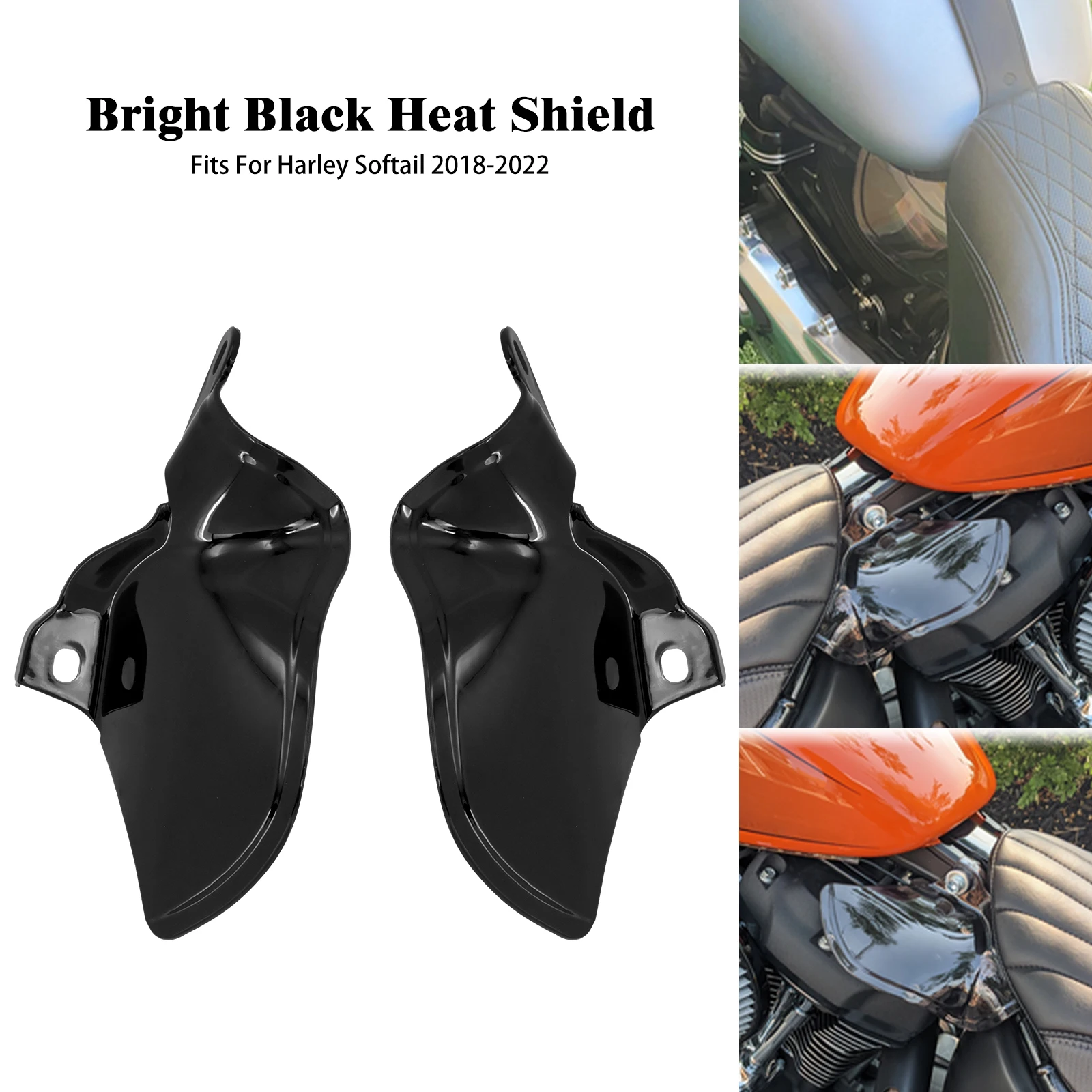 Moto Abs Saddle Shields Heat Air Deflettori Per Harley Softail Fat Boy Breakout Heritage Slim Flsl 2018-2024