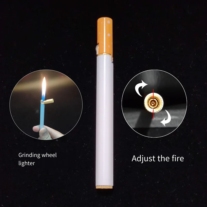 Mini Grinder Lighter Classic Open Flame Cigarette Shape Smoking Lighter Recyclable Inflatable Fun Gadgets Gift Collection kerosene lighter,bbq lighter,butane gas lighter,cigarette lighter