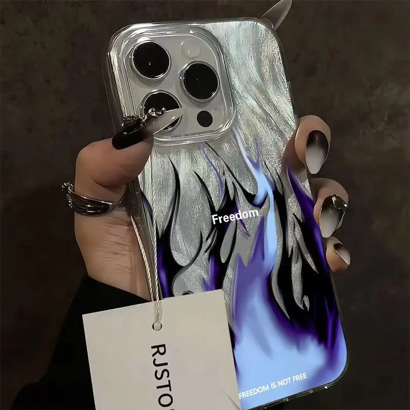Cool Boy Plated Fire Flame Phone Case