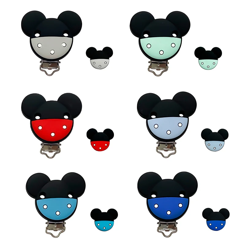 1set Mouse Shape Silicone Clamps Clips DIY Pacifier Chain Nipple Holder-pacifier clip,pacifier chain,pacifier accessories,baby silicone accessories
