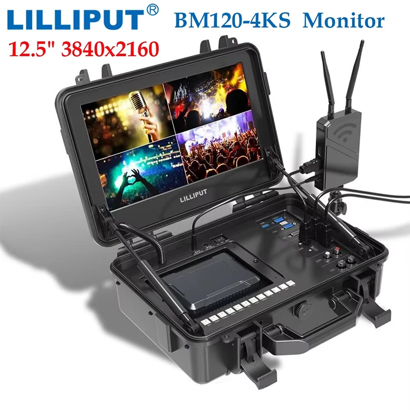 LILLIPUT BM120-4KS 12.5" 3840x2160 4x4K HDMI 3G-SDI In&Out Professionnel Broadcast Director HDR 3D-LUT Monitor