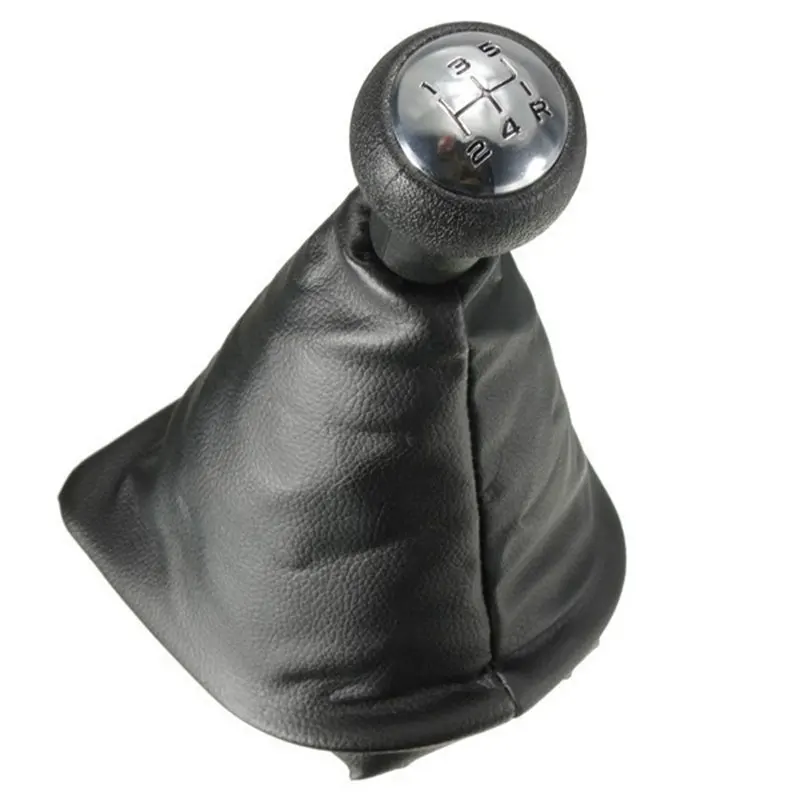 

Chrome & Leather Car Gear Knob Lever Gaitor Boot Cover For Citroen C2 C4 Picasso for 307 308 3008