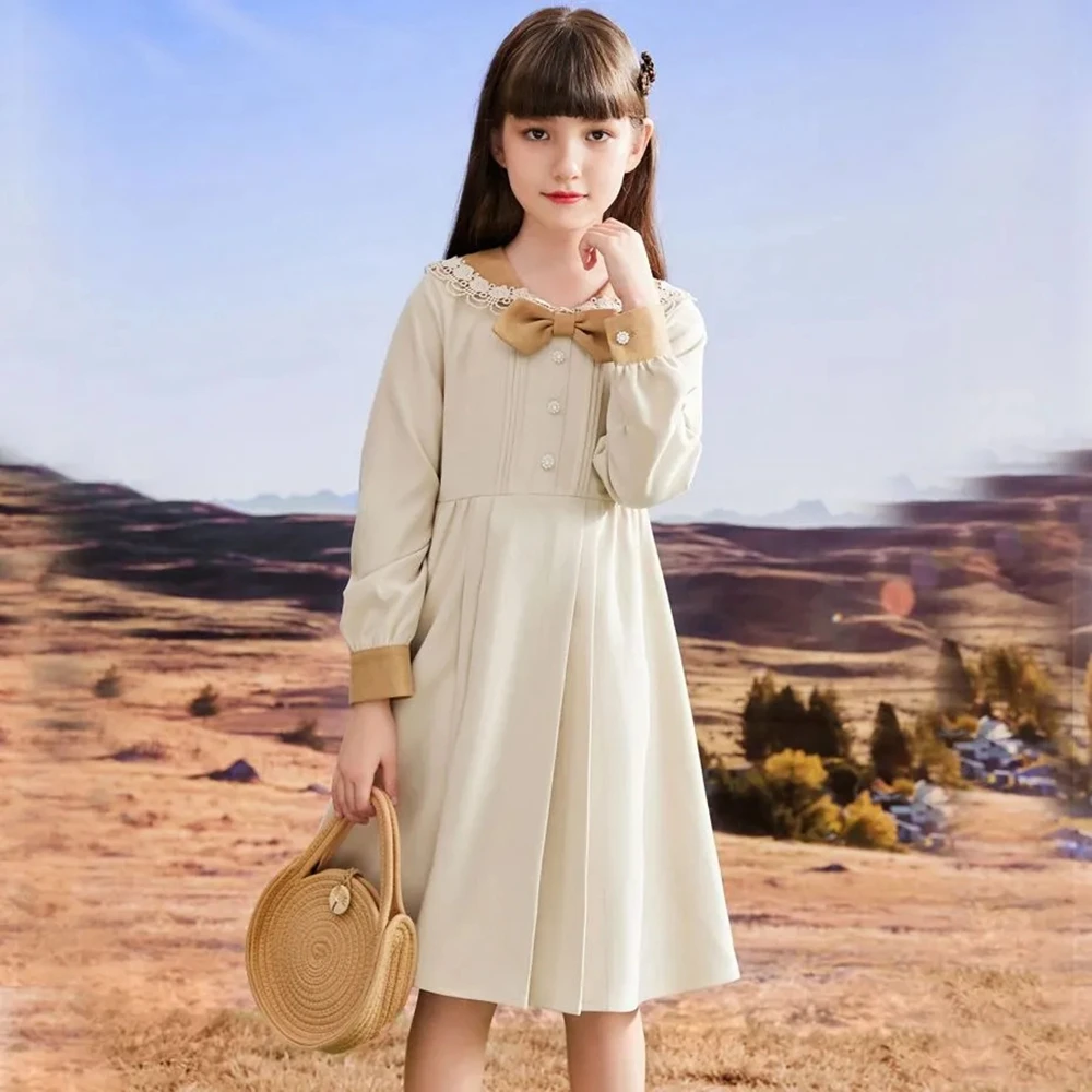 

6-15 Years Kids Girls Clothes Spring Children Long Sleeve Dress for Girls Cute Pricess Dresses Little Girls Party Vestidos 10 12