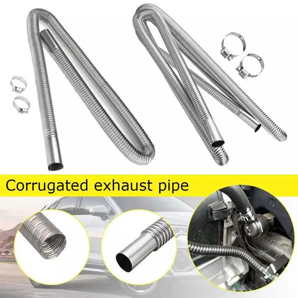 120/150/200CM Exhaust Hose Steel Exhaust Pipe Car Parking Heater Diesel Gas Vent Hose Car Accessories