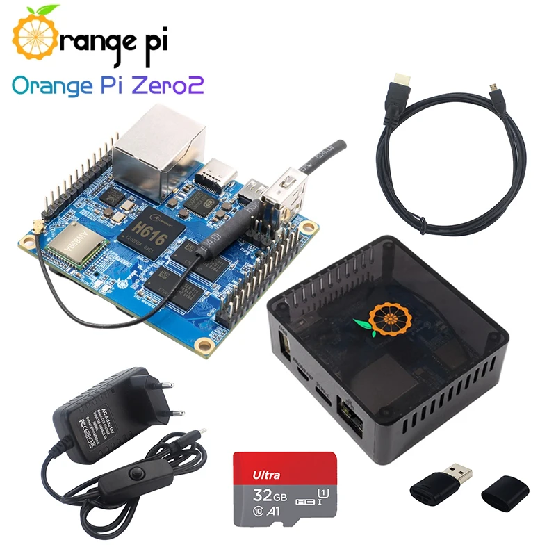 

Orange Pi Zero 2 1GB RAM Allwinner H616 Chip Support BT Wife Run Android 10 Ubuntu Debian OS Board Supply HDMI-compatible Cable