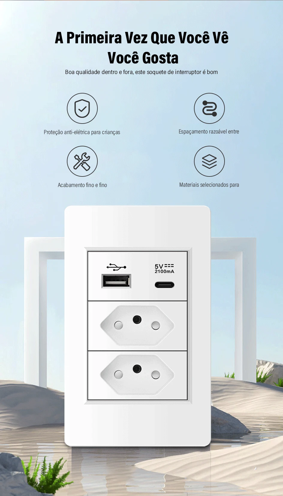 de Luz Escritório 118*72mm Branco 10A 20A paralelos