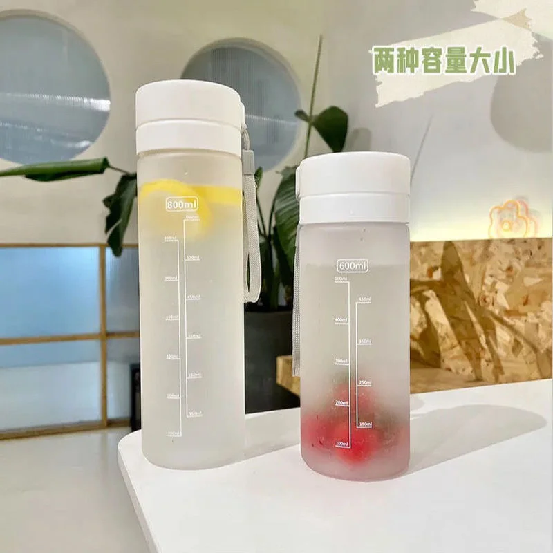 800ml/600ml Large Capacity Sports Fruit Lemon Juice Drinking Bottle Infuser Clear Portable Plastic Water Bottle