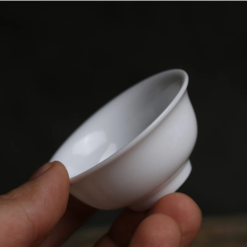 6pcs/lot 35ml Chinese Thin Kung Fu Tea Cup Set Ceramic Cups White Teaware Bowl For Tea Ceremony Chaozhou Teacup