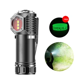 Portable EDC Super Bright Strong LED Flashlight 21700 Battery Powerful L-shape Small Torch Floodlight Spotlight With Magnetic