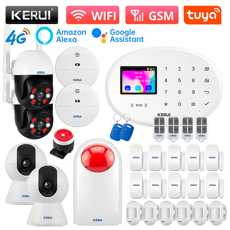 4G/WiFi Intelligent Alarm Tuya Smart Home Alarm System W204 Burglar Alarm 433MHZ
