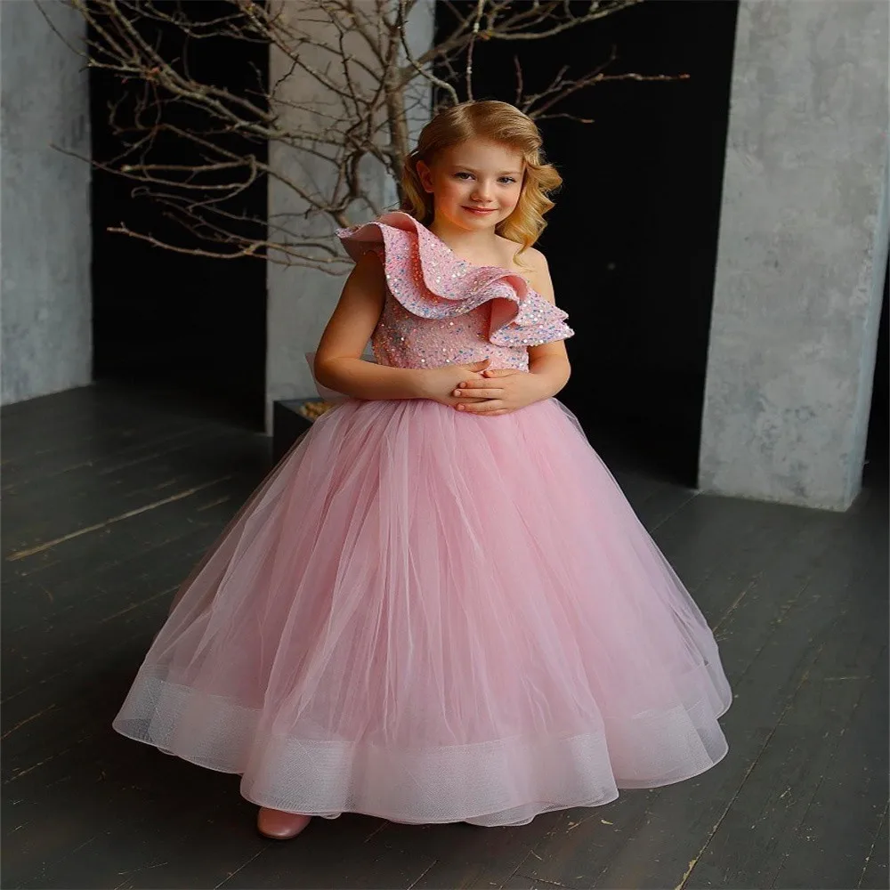 

Flower Girl Dress Neckline Ankle Length Birthday Party Teenage Model Communion Catwalk Piano Instrument Host, Long And Dignified