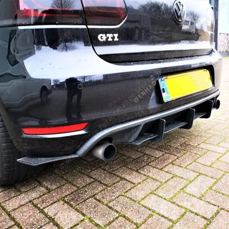 Car Rear Bumper Diffuser Flag Spoiler Splitter Accessories For Volkswagen VW Golf MK VI GTI 6 GTI Golf MK6 2.0 5K1