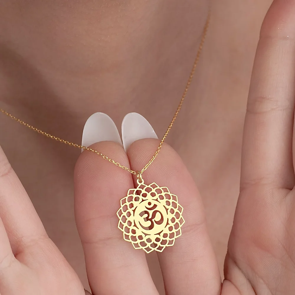 Meditatie Hemelse Boeddha Heptagram Sanskriet Symbool Yoga Medaillon Aum Om Ohm Ketting Hanger Gouden Ketting Ontwerp voor Mannen kopen vanaf een prijs van 1.92