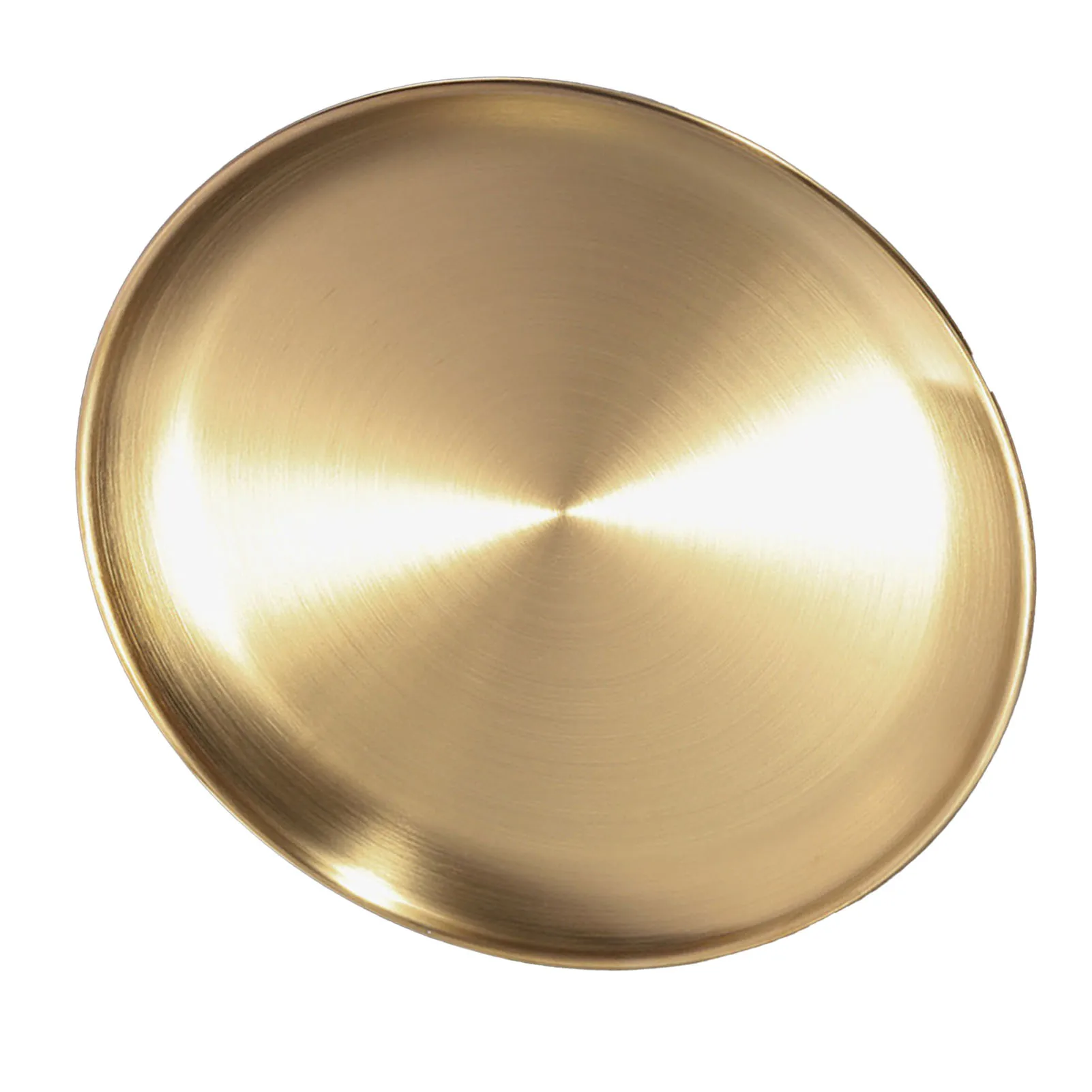 Golden Plate Stainless Steel Plate Golden Metal Round Dinner Dishes Reusable Rustproof Serving Tray for Home Kitchen Party