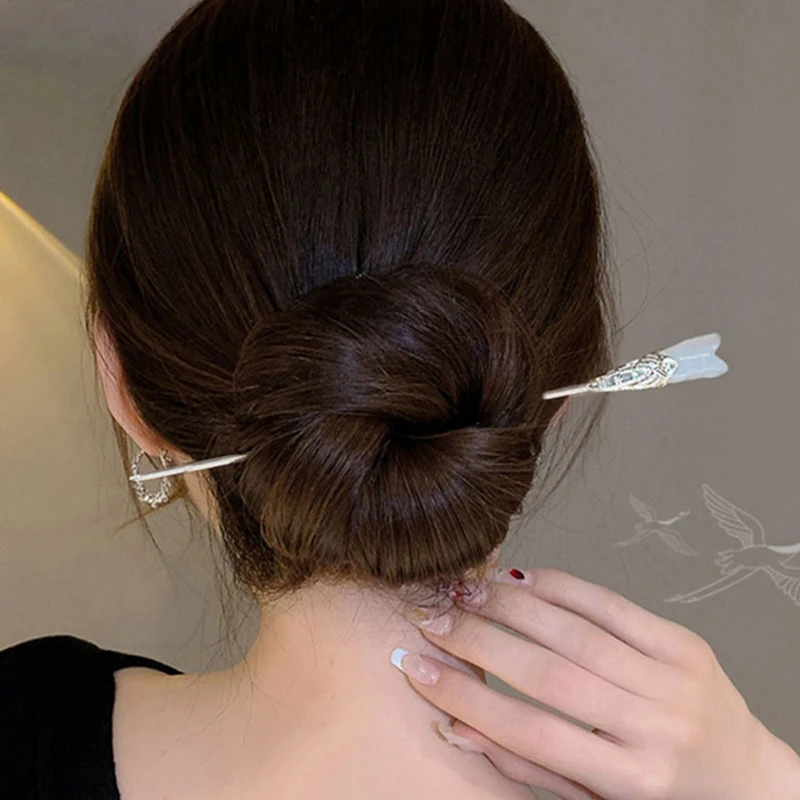 Hair Accessories, Hair Clips Vintage Chinese Hair Jewelry Chinese Style Hairpin White Tulips Flower Acetate Hair Sticks Clips Chopsticks