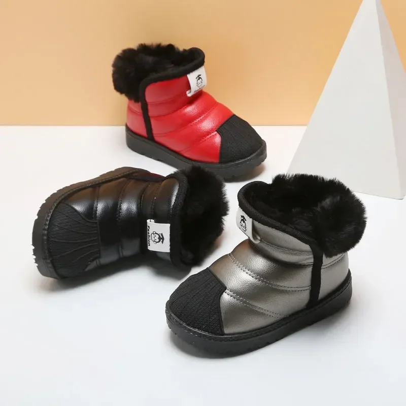 

Fashion Thick Plush Warm Winter Boots Children Shoes Boys Casual Snow Boots Non-slip Waterproof Outdoor Sport Shoes Plus Velvet