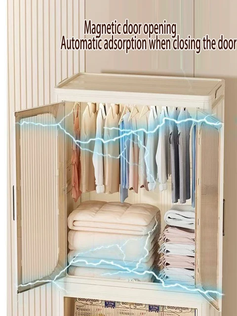 Armoire pliable de grande capacité multi-spécifications, facile à installer, organisateur d'armoire de rangement pour vêtements pour la maison 2