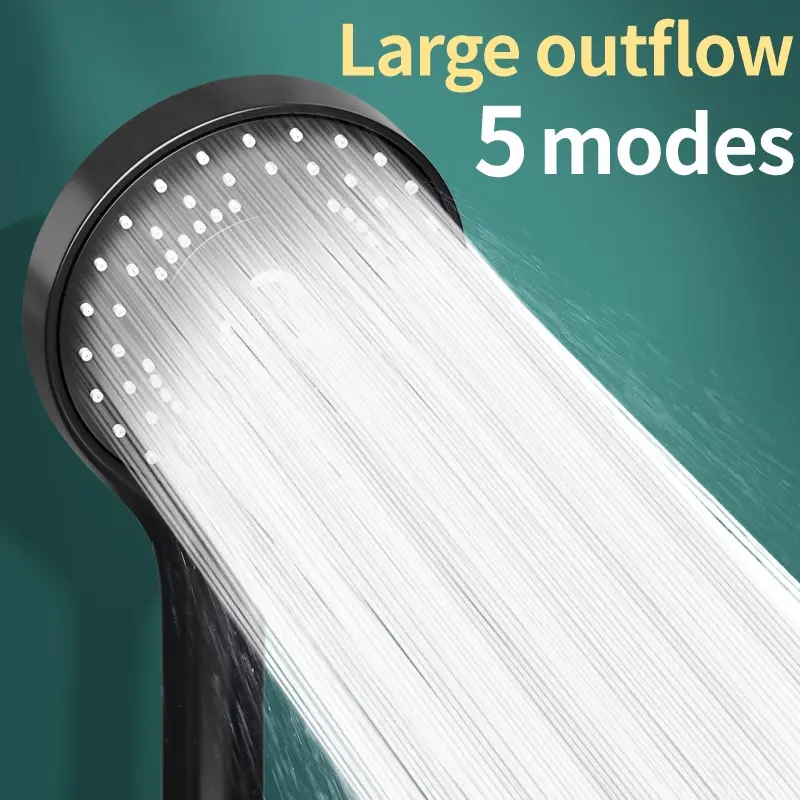 Shower nozzle Bathroom Pressurized Shower Hand Package Accessories Shower Nozzle Large Water Output 5 Models Universal Adaptation Save Water