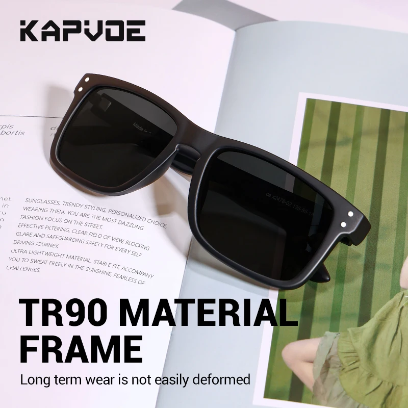 KAPVOE Polarized Fishing Sunglasses Fashion Square Vintage Sunglasses UV400 Sports Glasses Driving Hiking Anti-glare Eyewear fishing sunglasses
