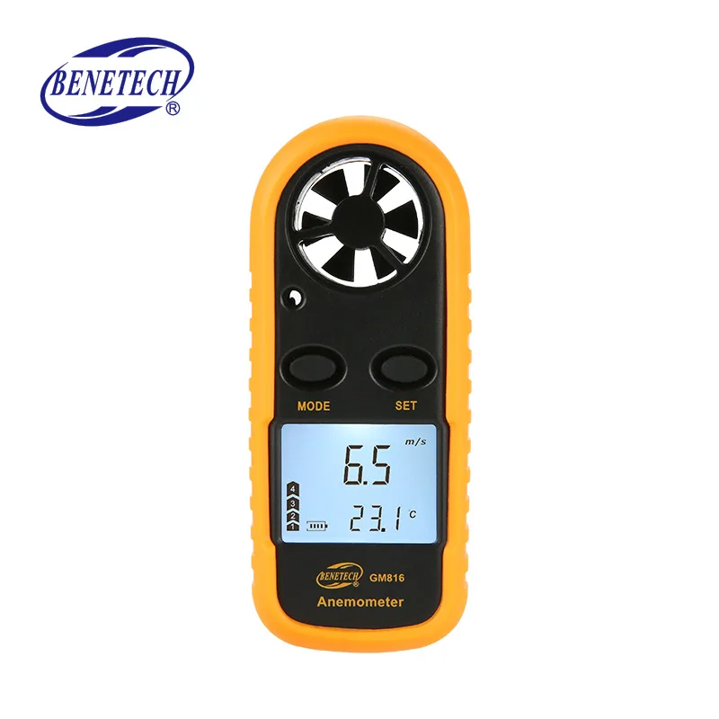 

Yimu 5PCS Digital Anemometer GM816 Handheld Air Velocity Airflow Temperature 30m/s LCD Backlight Portable Wind Speed Gauge Meter