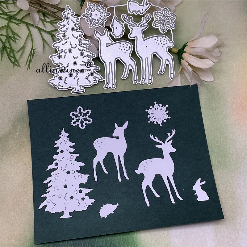 3pcs Christmas Deer Elk Metal Die Cuts - DIY Scrapbooking & Card Making Embossing Stencils