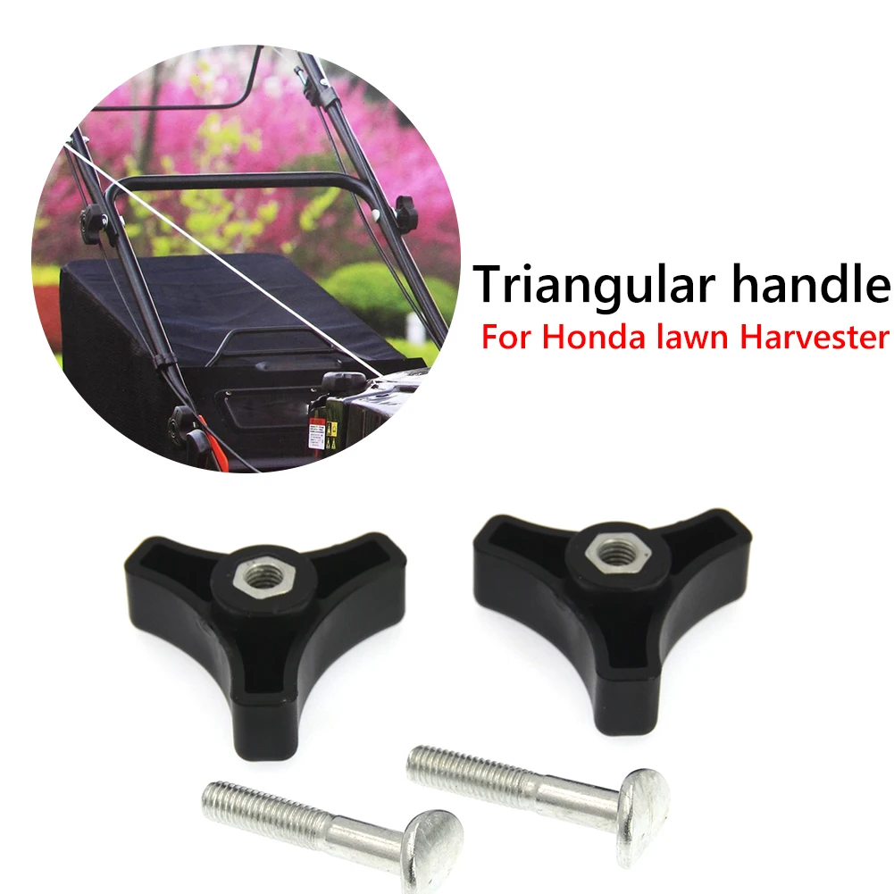 2pcs Lawn Machine Triangles Knob Handle Bolt Replacement Parts Nut Screw for Honda Lawn Mower Other Machine