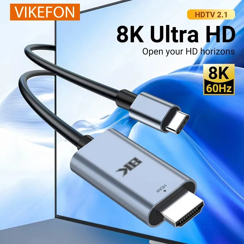 8K HD USB-C to Displayport Converter Type-C Male to DP Female Connector Support 8K 60Hz/4K 120Hz Switch PC TV Macbook Pro
