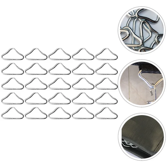 30 Db Gyerek Matrac Trambulin Háromszög Gyors Csatlakoztatási Gyűrűk Csat Ugróágy 4,3X2.6 Cm Horganyzott Acélhuzal -Gyermek - Image 2