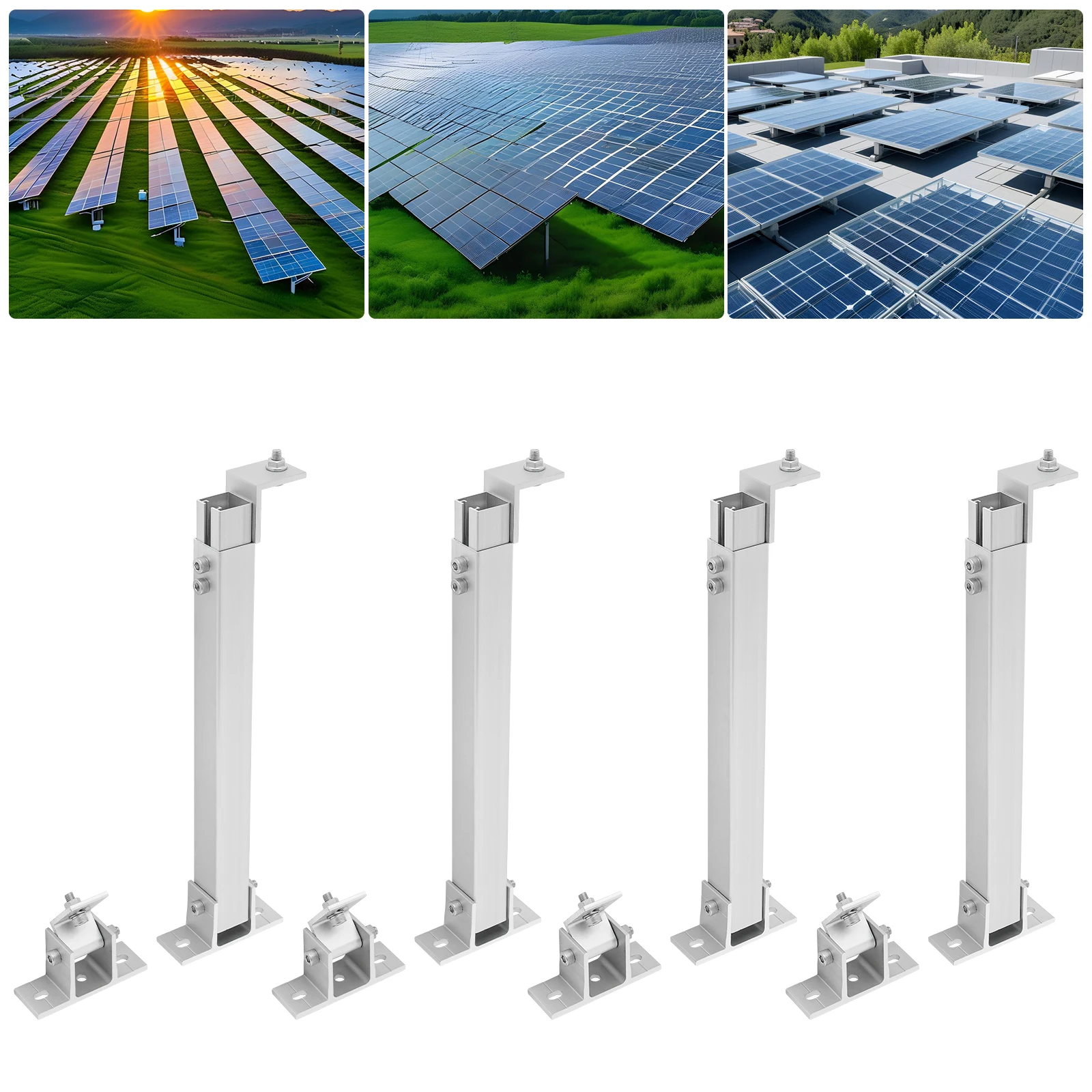 4er-Pack Verstellbare Solarmodul-Montagehalterung 15-30 ° Hochbelastbares Aluminiumlegierungs-Stangenmontage-Kit für Outdoor-Wohnmobile, Balkone, Dächer – Detail 3