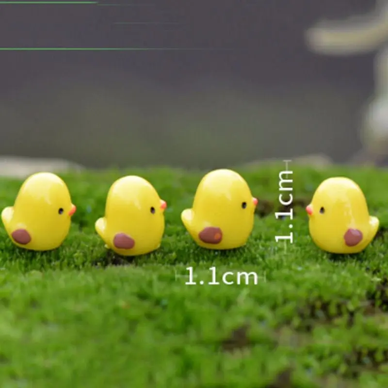 20pcs Cute Mini Chicks Figurine Decoracion Fairy Ducks Miniatures Figurines Micro Garden Miniatures DIY Home Decor