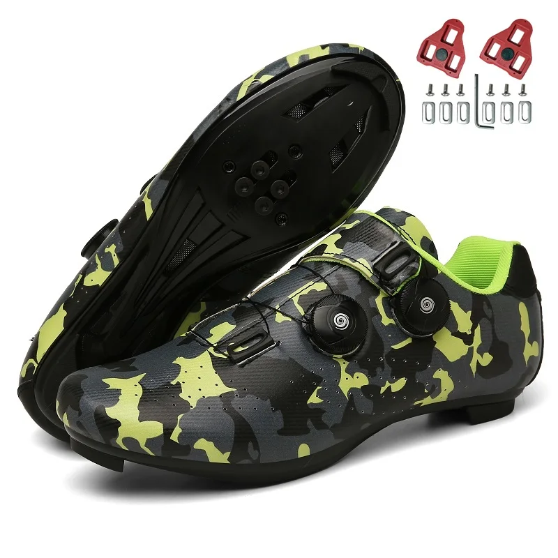 Cycling MTB Shoes with Clits Men Route Cleat Road Dirt Bike Flat Speed Sneaker Racing Women Bicycle Mountain Spd Biking