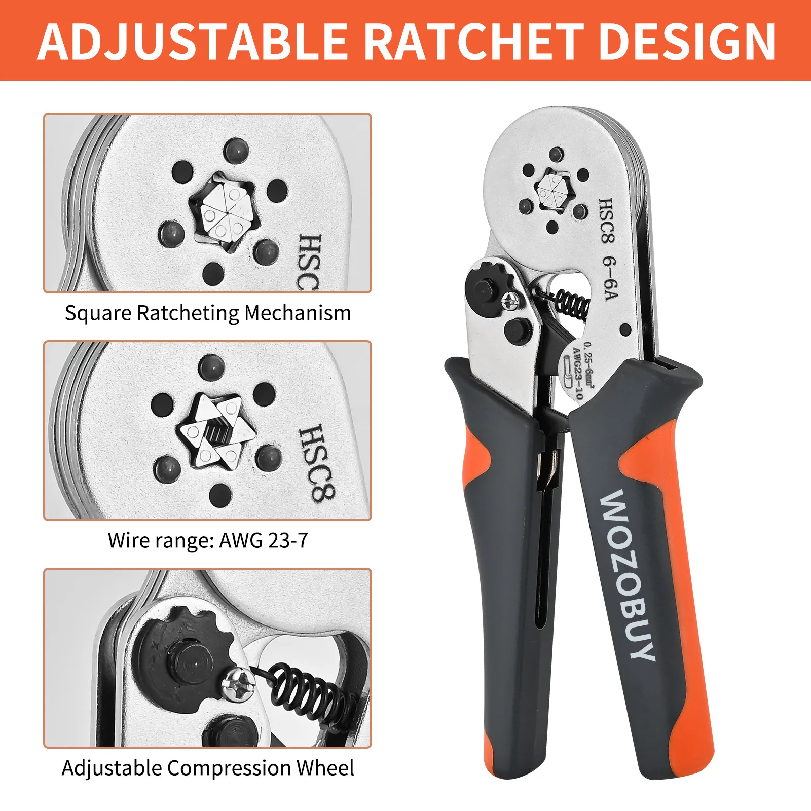 Ferrule Sleeves Terminal Crimping Tools Mini Electrical Pliers HSC8 6-4/6-6(0.25-10mm²/0.25-6mm²) Wire Connection Repair Clamp - Image 3