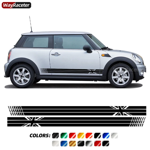 For MINI Cooper Clubman F54 R55 One S JCW Accessories 2 Pcs Car Door Side  Stripes Sticker Checkered Skirt Body Graphics Decal : Buy Online at Best  Price in KSA - Souq