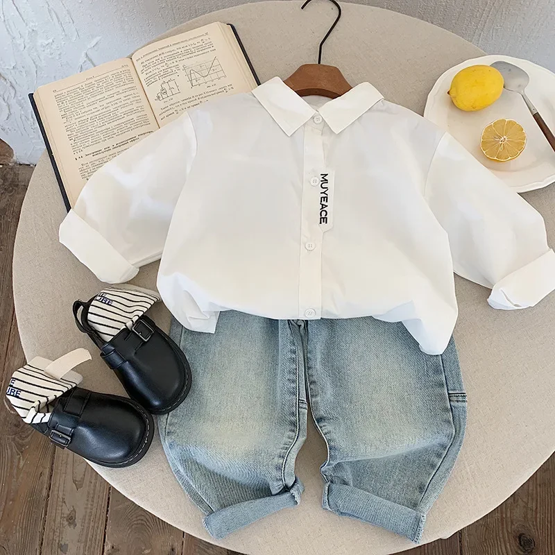 Spring Casual Shirt for Boys Baby Versatile Fashionable Top Korean Style Children's Clothing Spring Season Essential Babywear