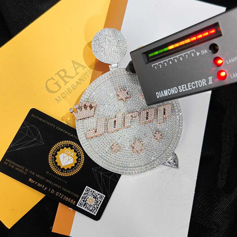 Pass Diamond Tester Hip Hop Fine Jewelry S925 Vvs Moissanite Diamond Iced Out Custom Moissanite Pendant Hiphop