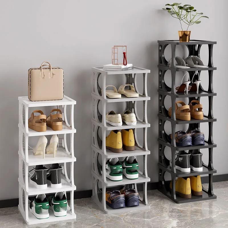 Multi-layer Stackable Shoe Rack Organizer New Space Saving Shoe Storage Organizer  Shelf Box for Entry Door Plastic Shoes Cabinet - AliExpress