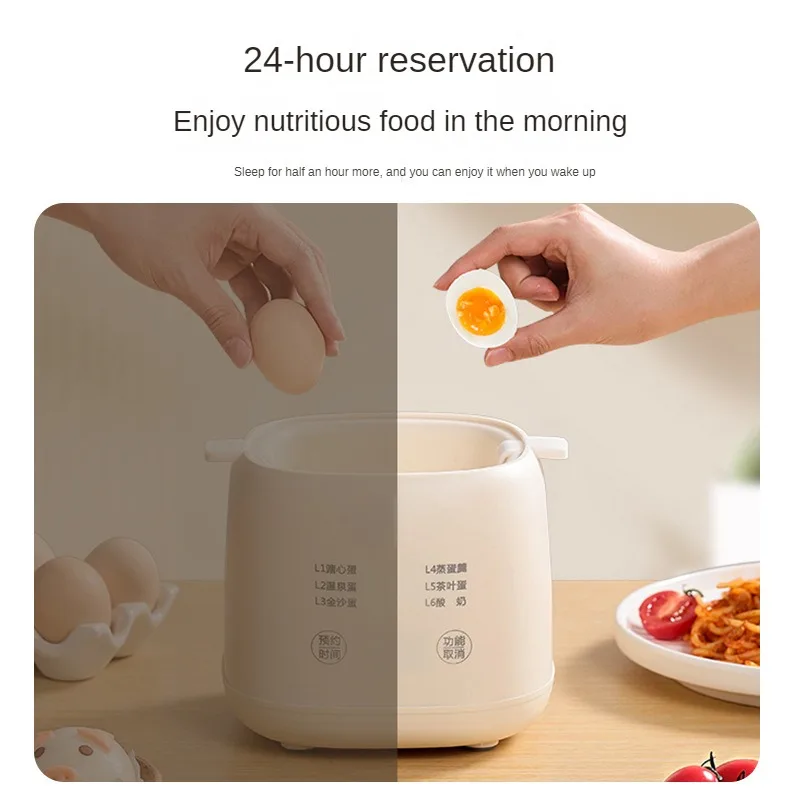 220V Automatic Electric Egg Steamer Mini Household Egg Boiler For Breakfast Food Cooking Pot With Stainless Steel Steaming Bowl