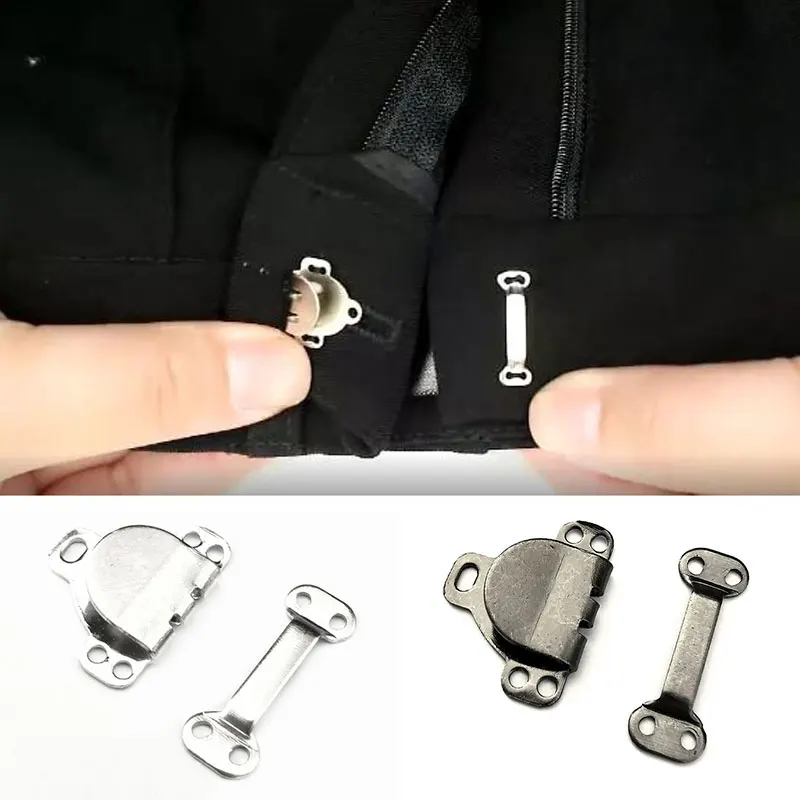 Garment Sewing Accessories Garment Hooks 10 Sets Metal Invisible Trousers Buckle Hook Sew On Pants Hooks DIY Trousers Fur Skirt Jacket Garment Sewing Accessories