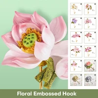 Vintage Creative Clothes Hook Wall-Mounted Non-Slip Towel Hanger Resin Rose Flower Design Key Hook for Hallway 1
