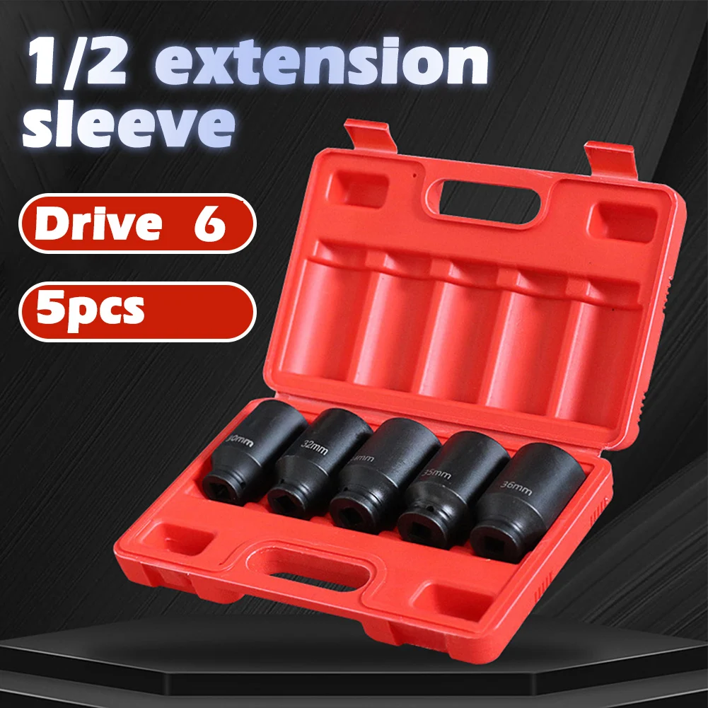5pcs-Deep-Impact-Socket-Set-1-2-inch-Drive-Hexagonal-Deep-Socket-Bit ...